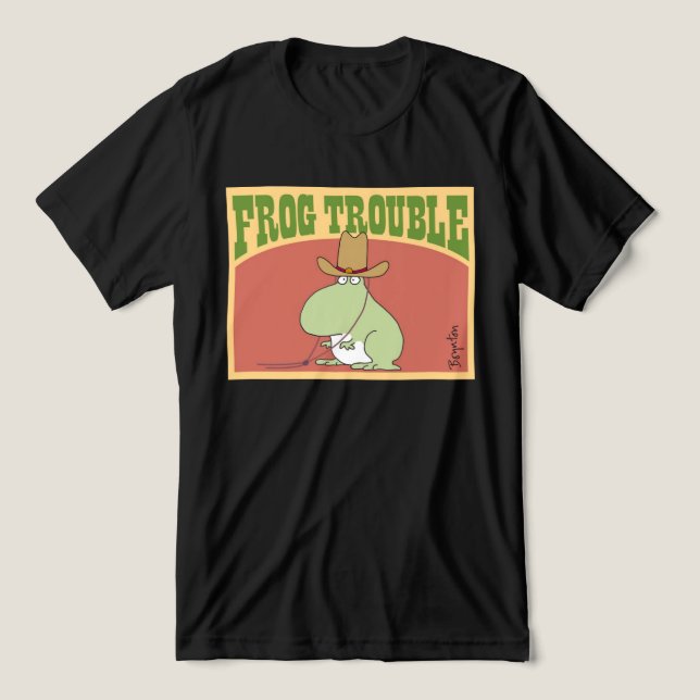 FROG TROUBLE by Sandra Boynton Official Apparel Tri-Blend Shirt (Design Front)