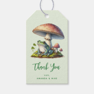 Frog Under a Mushroom Cute Nature - Party Gift Tags