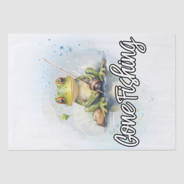 Frog Watercolor Fishing Tissue Paper (Front)