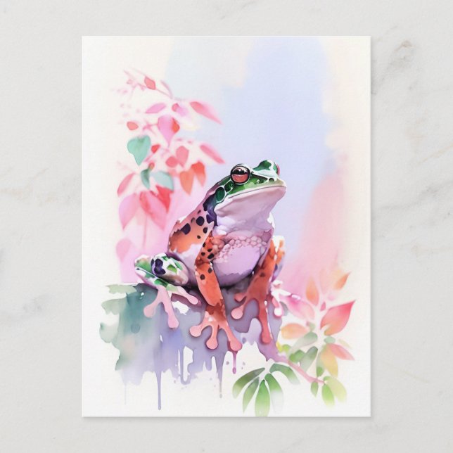 Frog Watercolor Portrait 2 Postcard (Front)