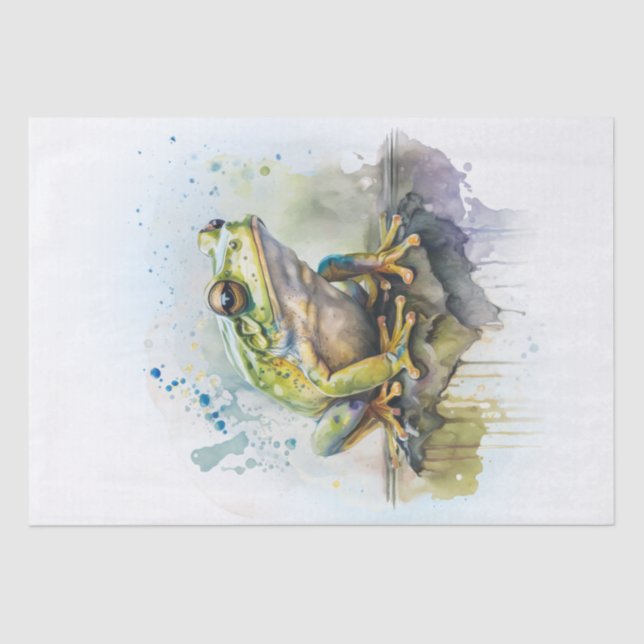 Frog Watercolor Tissue Paper (Front)