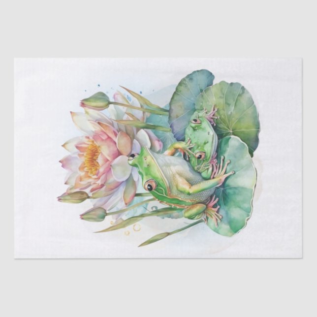Frog Watercolor Tissue Paper (Front)