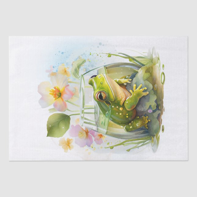 Frog Watercolor Tissue Paper (Front)
