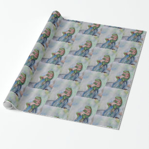 Frog Watercolor  Wrapping Paper, 30 in x 6 ft Wrapping Paper