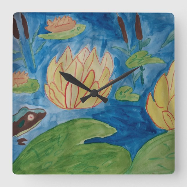 Frog & Waterlilies Clock (Front)