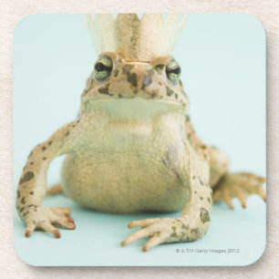 Frog wearing crown coaster