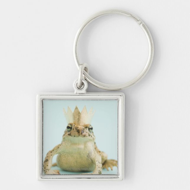 Frog wearing crown key ring (Front)