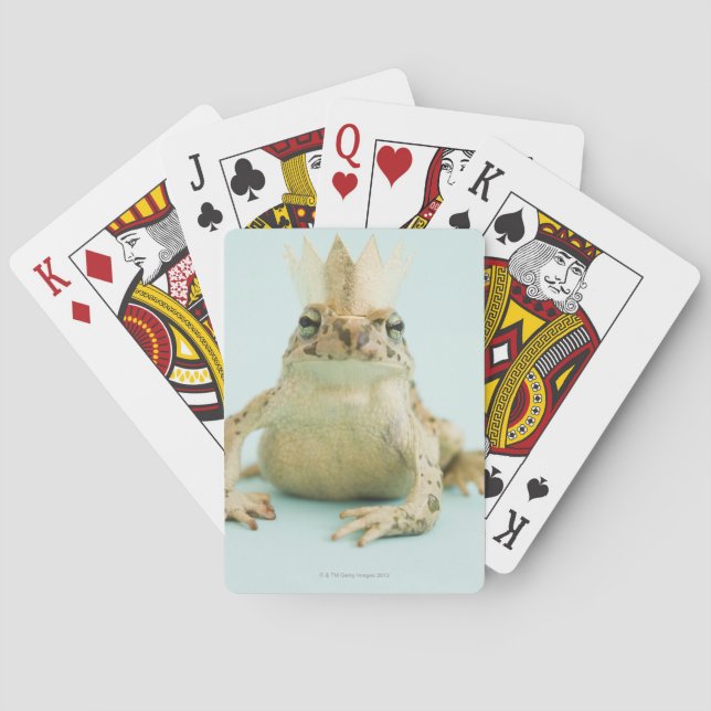 Frog wearing crown playing cards (Back)