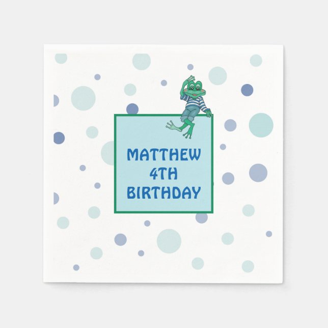 Frog Wearing Jeans Napkin (Front)