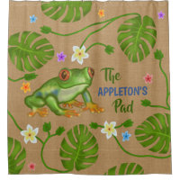 Frog Welcome to Our Pad Tropical Personalised Name