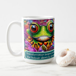 Frog Whimsical Abstract Art Floral Personalised Coffee Mug