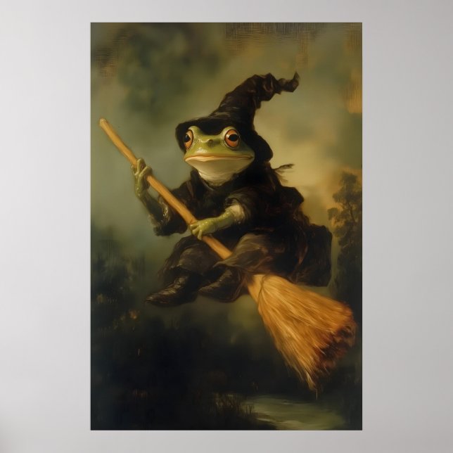 Frog Witch Art Print Spooky Gothic Victorian (Front)