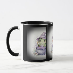 Frog Witch with Cauldron Halloween Mug