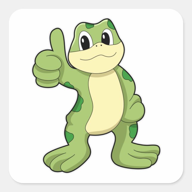 Frog with Approve Square Sticker (Front)