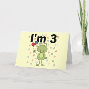 Frog With Balloons 3rd Birthday Card
