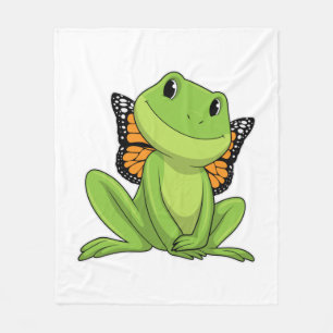 Frog with Butterfly Fleece Blanket