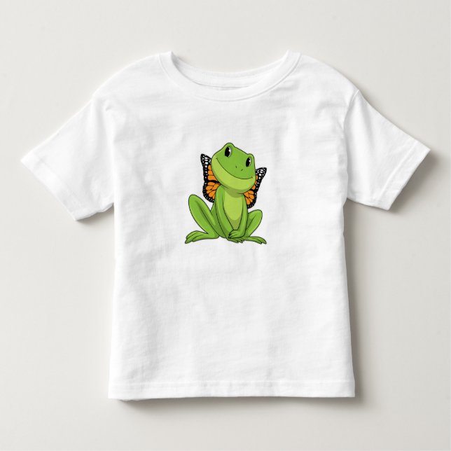 Frog with Butterfly Toddler T-Shirt (Front)