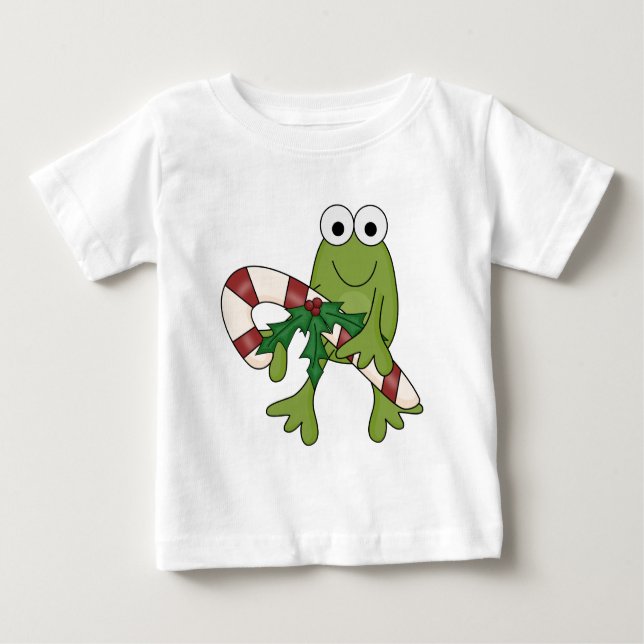 Frog With Candy Canes Tshirts and Gifts (Front)