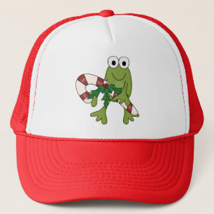 Frog With Candy Canes Tshirts and Gifts Trucker Hat