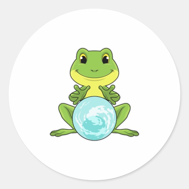 Frog with Crystal ball Classic Round Sticker (Front)