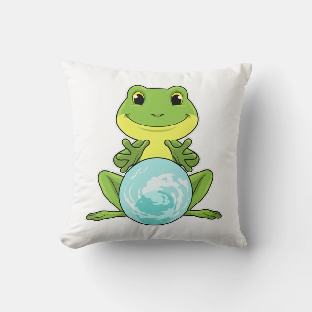 Frog with Crystal ball Cushion (Front)