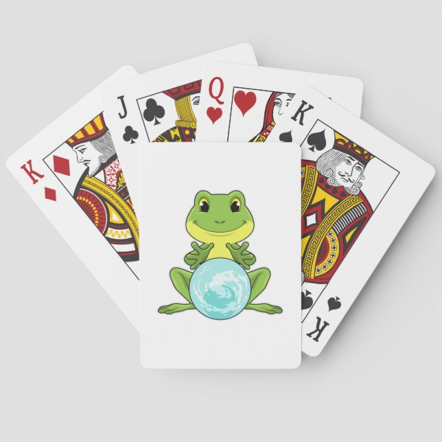 Frog with Crystal ball Playing Cards (Back)