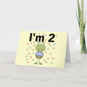 Frog With Cupcake 2nd Birthday Tshirts Card