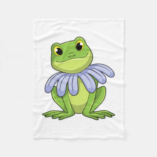 Frog with Daisy Fleece Blanket (Front)