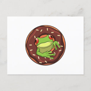 Frog with Doughnut Postcard