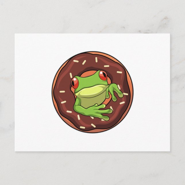 Frog with Doughnut Postcard (Front)