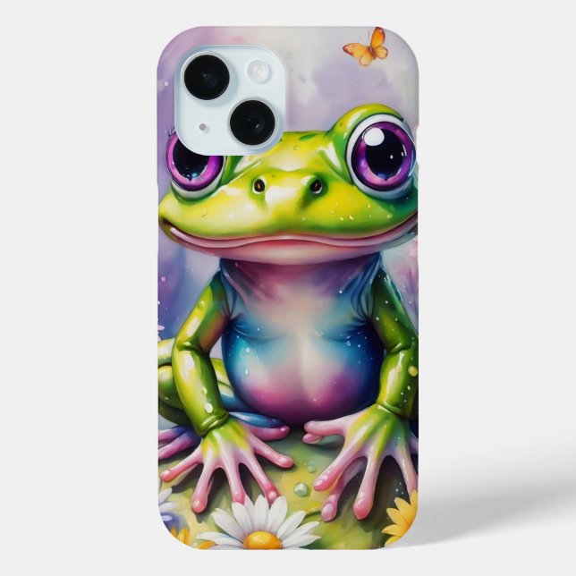 Frog With Flower Digital Art Case-Mate iPhone Case (Back)