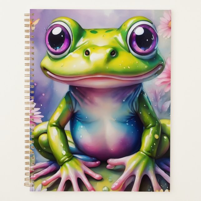 Frog With Flower Digital Art Planner (Front)