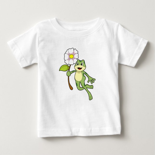 Frog with Flower.PNG Baby T-Shirt (Front)