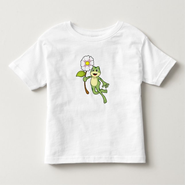 Frog with Flower.PNG Toddler T-Shirt (Front)
