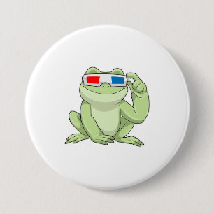 Frog with Glasses 7.5 Cm Round Badge