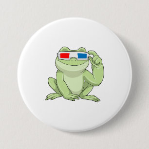 Frog with Glasses 7.5 Cm Round Badge