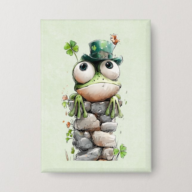 Frog with Green Hat and Shamrock Cute (Front)