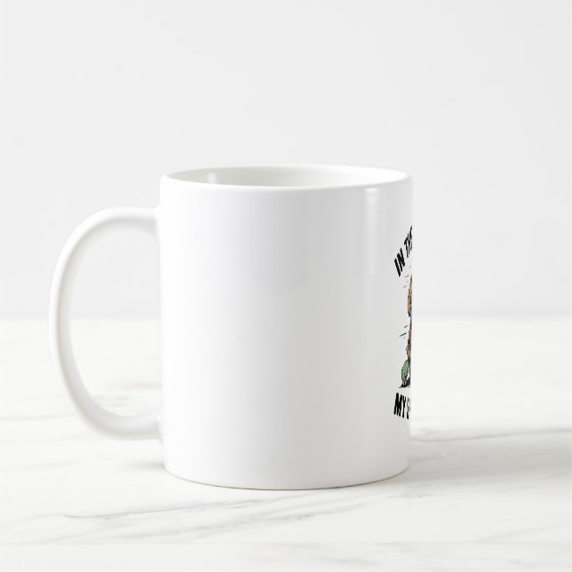 Frog with Hat Riding Turtle Coffee Mug (Left)