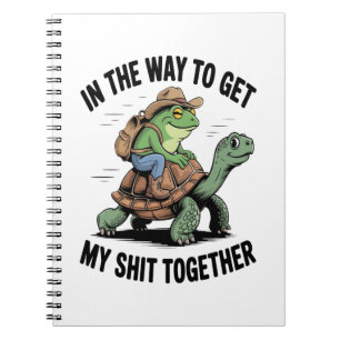 Frog with Hat Riding Turtle Notebook