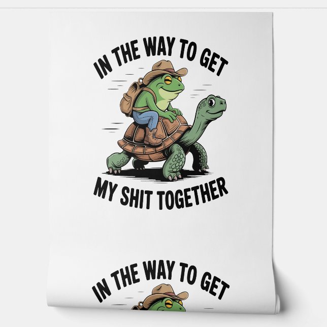 Frog with Hat Riding Turtle Wallpaper (Unrolling)