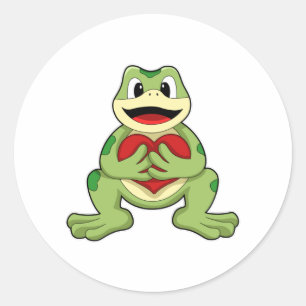 Frog with Heart Classic Round Sticker