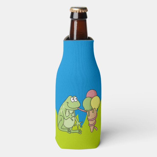 Frog with Icecream Bottle Cooler (Bottle Front)