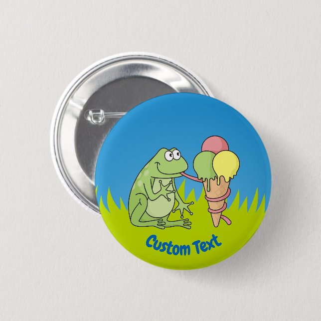 Frog with Icecream Button (Front & Back)