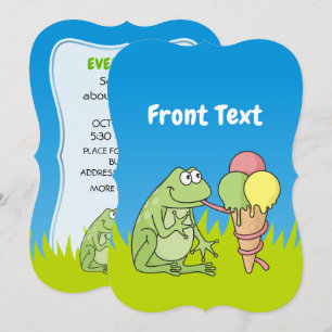 Frog with Icecream Invitation