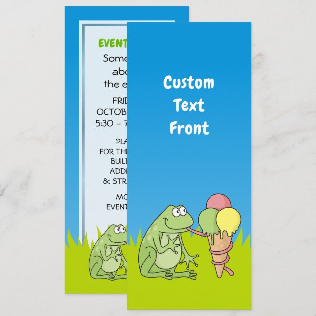 Frog with Icecream Invitation (Front/Back)