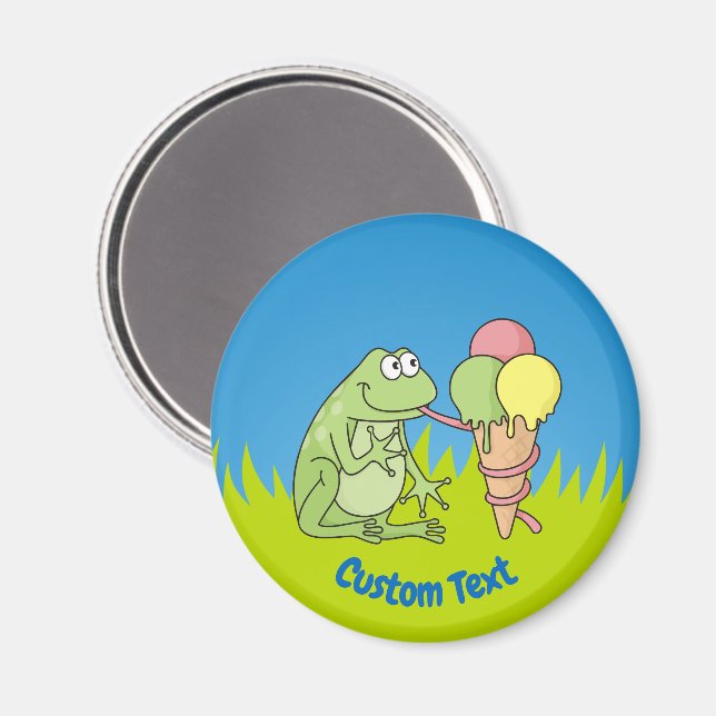 Frog with Icecream Magnet (Front/Back)