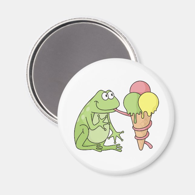 Frog with Icecream Magnet (Front/Back)