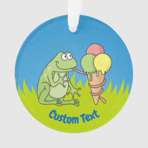 Frog with Icecream Ornament