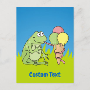 Frog with Icecream Postcard