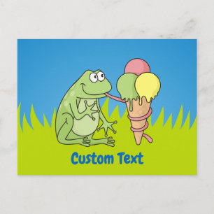 Frog with Icecream Postcard